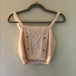 Wild Fable Cream Ribbed Crop Top